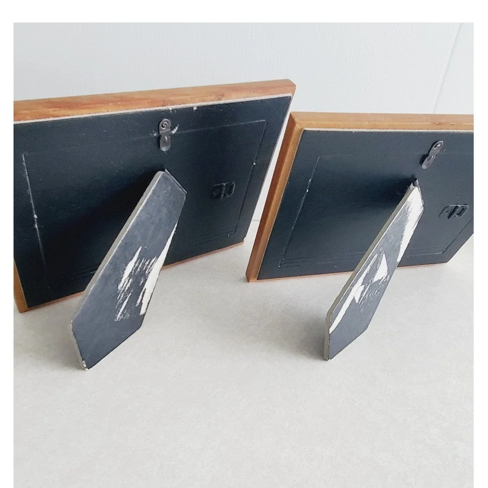 Vintage Wooden Picture Frame Set Brown 4x6 Tabletop Wall Decor 2 Pk Cottagecore
